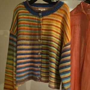 Wishlist Multicolor Striped Button-Front Cardigan